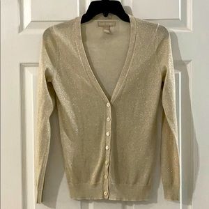 Shimmery Gold Banana Republic 7 Button Cardigan XS